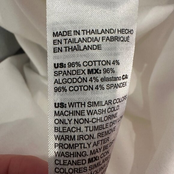 Chicos Womens Tropical Print Button-Up Shirt Size 12 Cotton Blend 3/4 Sleeves - Picture 7 of 8